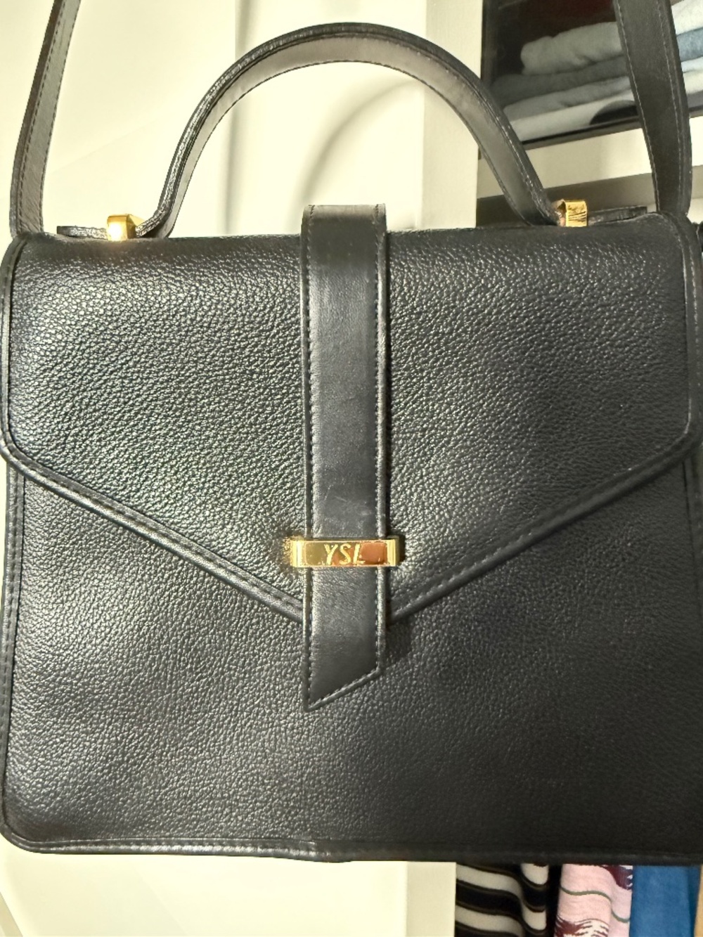 Vintage Black Yves Saint Laurent Top Handle Bag